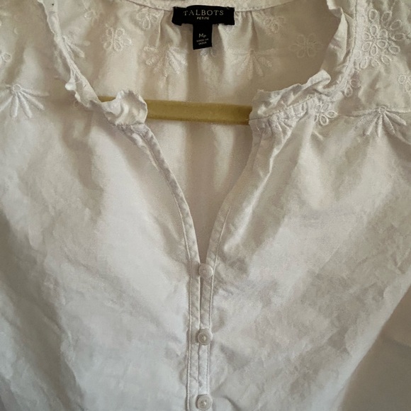 ladies M petite white blouse from Talbots - Picture 4 of 7